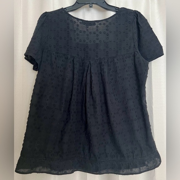 a.n.a Black Swiss Dot Beaded Blouse – Size XL - Picture 4 of 5